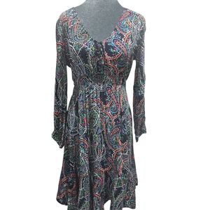 Anthropology Maeve Multicolor Paisley Dress